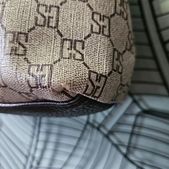 New York 6th  Avenue | Beige Brown Designer Inspired Pattern Shoulder Bag - Picture 5 of 16